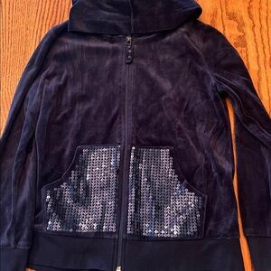 Circo Dark Blue Velour Hoodie EUC